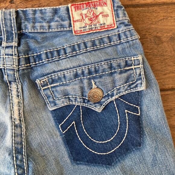 True Religion Joey Burmuda Shorts Denim Low Rise Women's 28 Made in USA - Picture 3 of 10